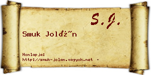 Smuk Jolán névjegykártya