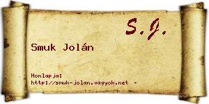 Smuk Jolán névjegykártya